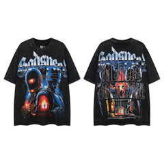 Vintage Black Metal Band Double‑Sided Graphic T‑Shirt