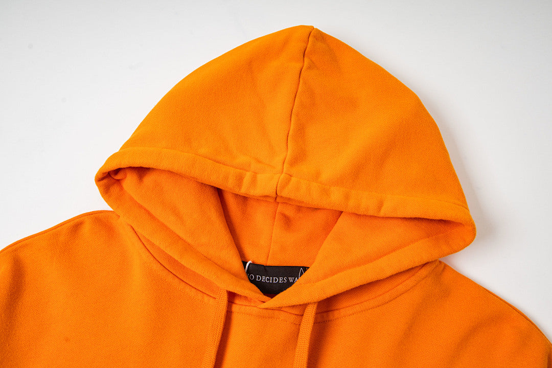 Vintage Bright Orange Dark Angel Graphic Full‑Zip Hoodie