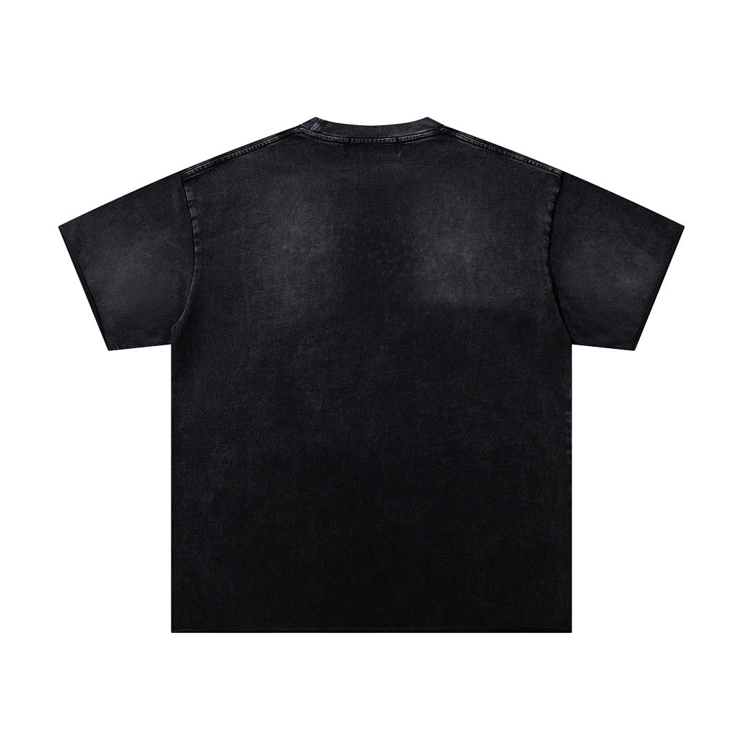 Black Vintage Night Castle Band‑Style Graphic T‑Shirt