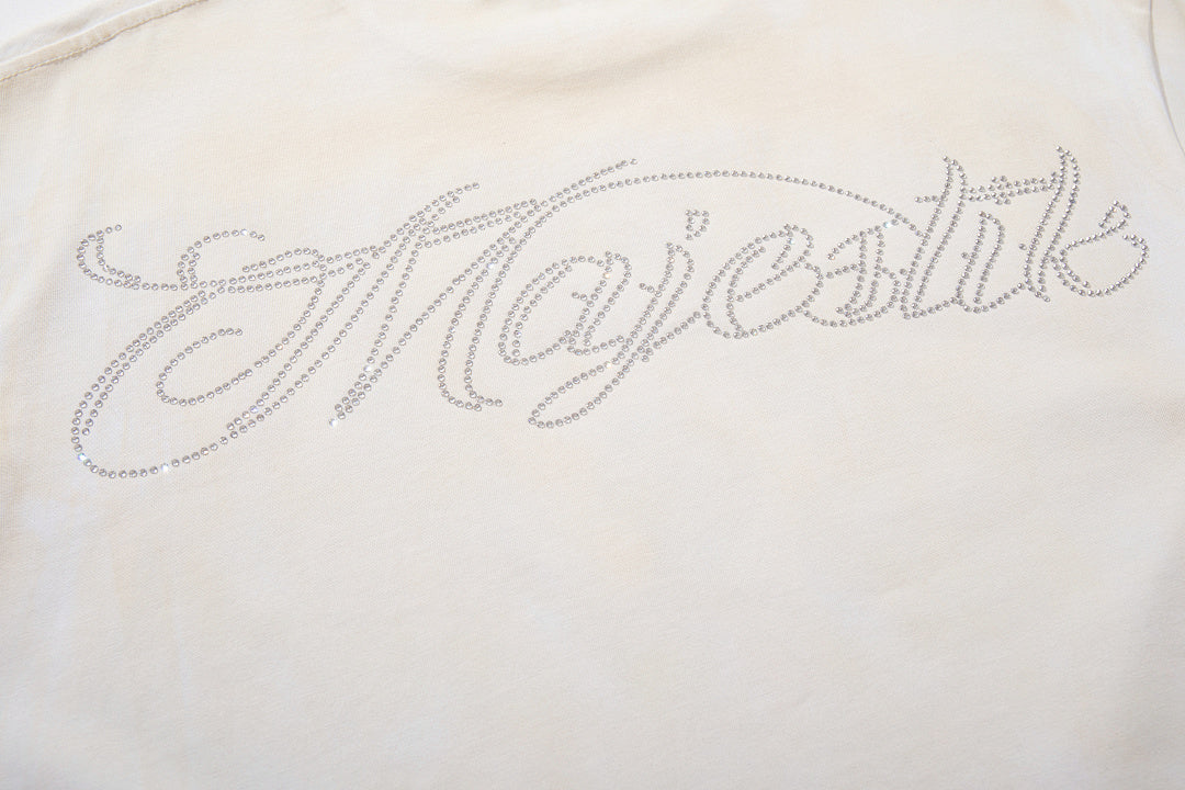 Off‑White Washed Vintage Boxing Fighter Double‑Sided Graphic Band‑Style T‑Shirt