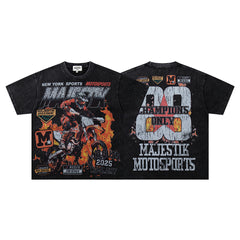 Majestik 00 Motorsports Vintage Racing Graphic T‑Shirt