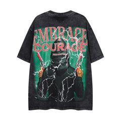 Vintage Black FIRST ROW Grim Reaper Skull Double‑Sided Graphic T‑Shirt