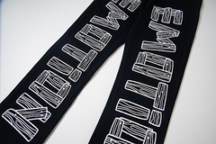 Black Straight Sweat Pants With Vertical Side Letter Print Urban Streetwear