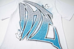 Vintage Angel Figure Graphic T‑Shirt White Oversized Streetwear Tee